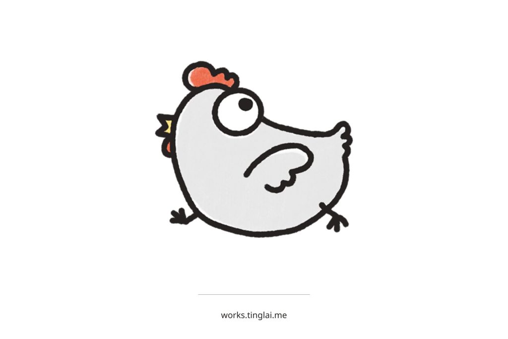 白羽雞-簡單插圖